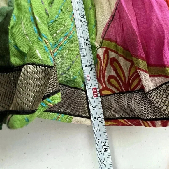 Anü Sz S Colorful Breezy Funky Lightweight‎ Floral Art-to-Wear Skirt Cotton Lux - Picture 13 of 16